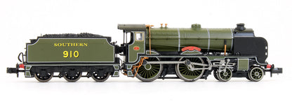 Pre-Owned Southern Maunsell Olive Green Schools 'Merchant Taylors' 910 Steam Locomotive - DCC Fitted
