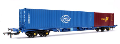 R60132 Pre-Owned Touax KFA Container Wagon 93428 with 1 x 20' & 1 x 40' Containers