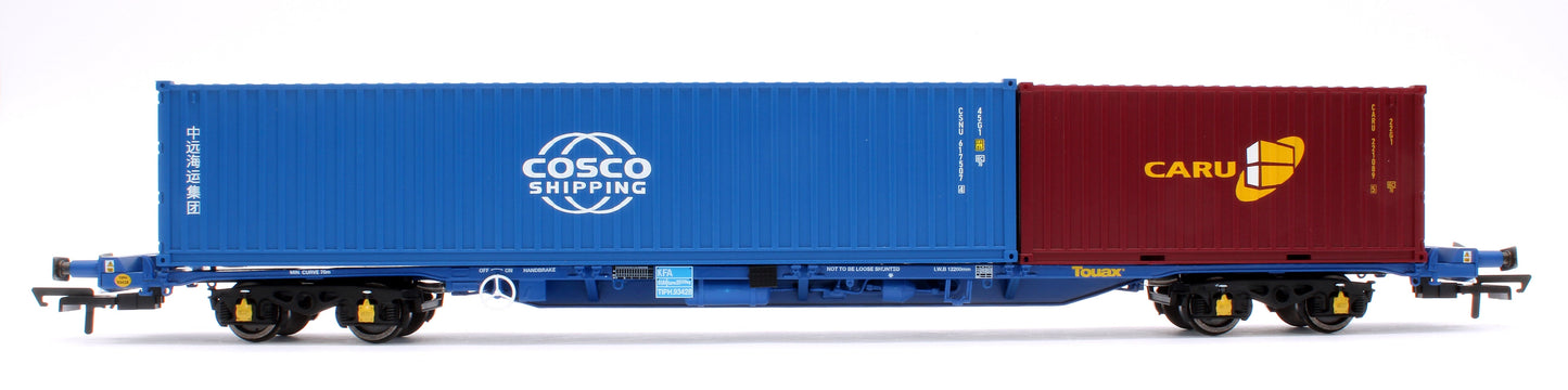 R60132 Pre-Owned Touax KFA Container Wagon 93428 with 1 x 20' & 1 x 40' Containers