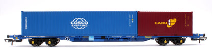 R60132 Pre-Owned Touax KFA Container Wagon 93428 with 1 x 20' & 1 x 40' Containers