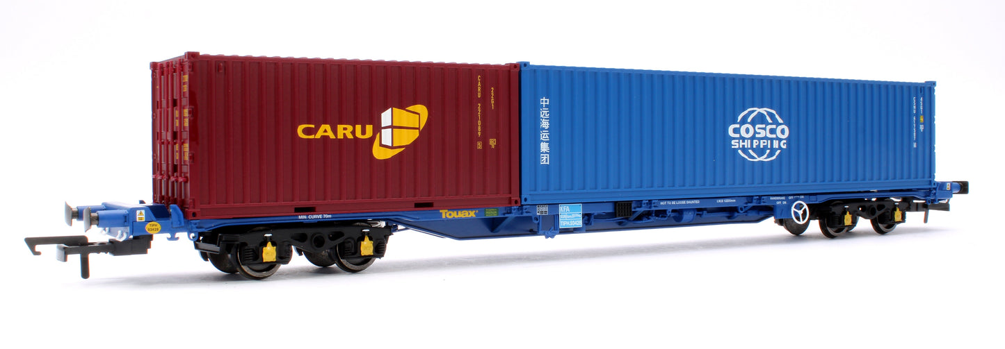 R60132 Pre-Owned Touax KFA Container Wagon 93428 with 1 x 20' & 1 x 40' Containers