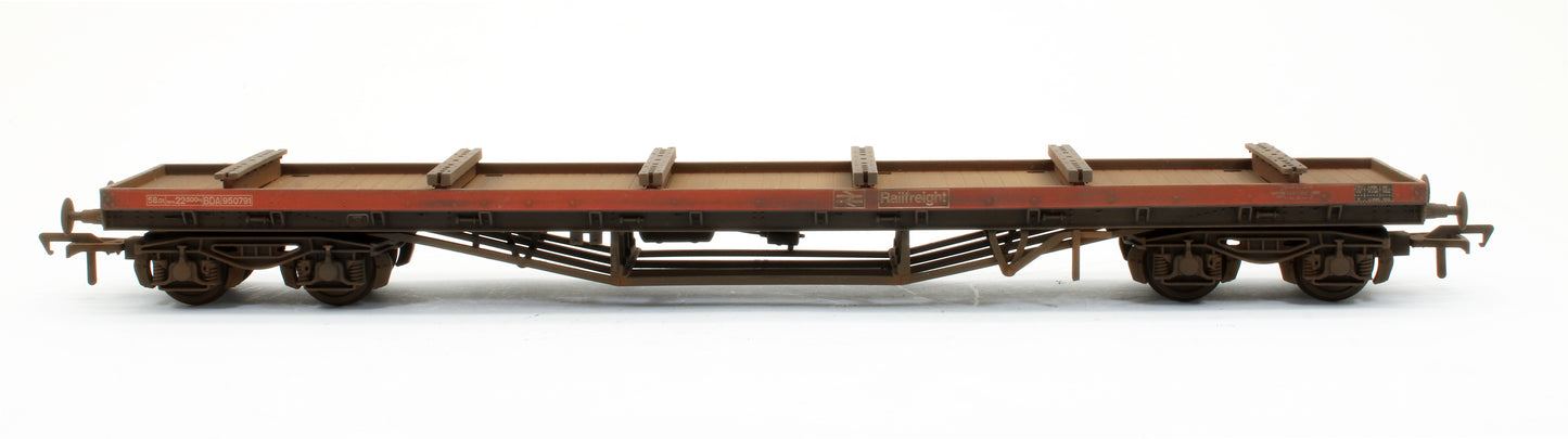 Pre-Owned 38-151B BDA Bogie Bolster Wagon Railfreight '950791' - Custom Weathered