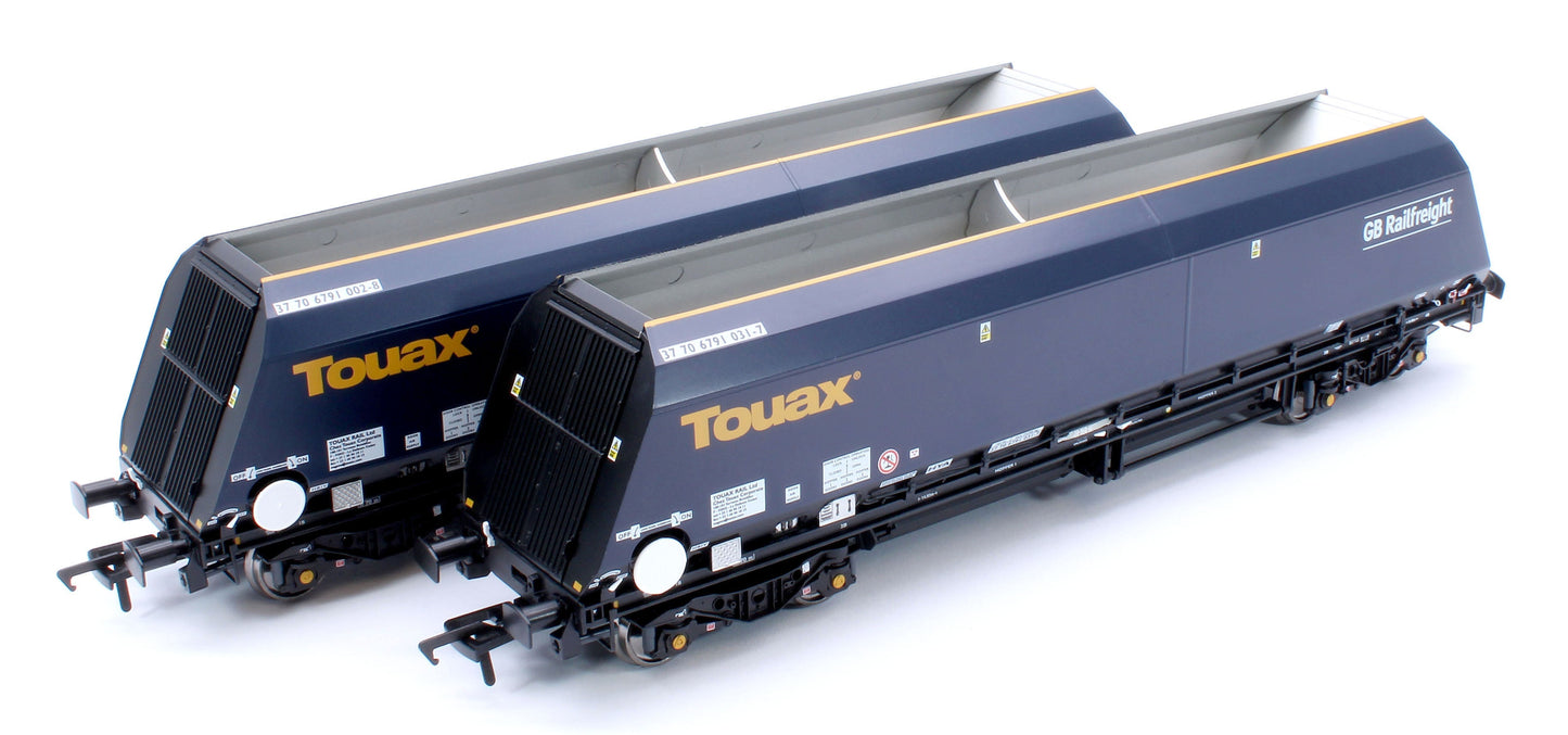 Pre-Owned ACC3144 Cutdown HYA Twin Pack -  Blue/Black with Touax/GB Railfreight branding with Tail Lights  (Pack 1)