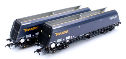 Pre-Owned ACC3144 Cutdown HYA Twin Pack -  Blue/Black with Touax/GB Railfreight branding with Tail Lights  (Pack 1)