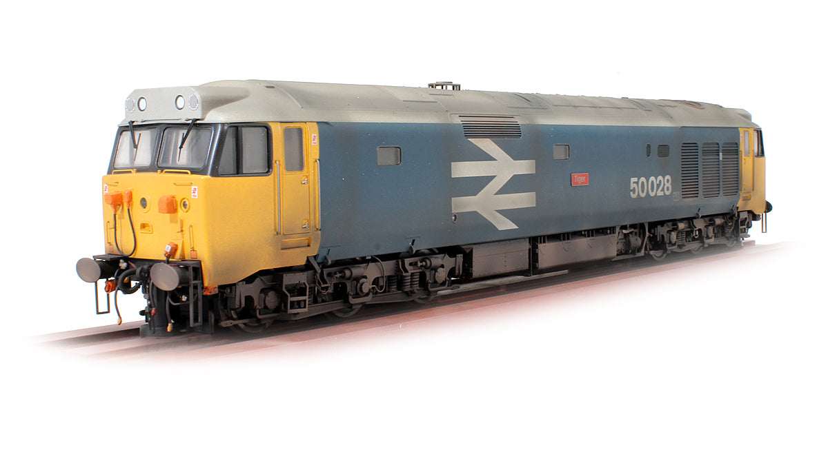 Pre-Owned BR Large Logo Blue Class 50028 'Tiger' Diesel Locomotive - Custom Weathered