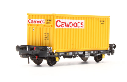 Pre-Owned ACC2063-CWD-D Set of 3 PFA Container Flat Wagons with Cawoods Coal Containers