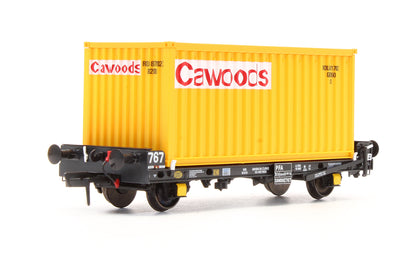Pre-Owned ACC2063-CWD-D Set of 3 PFA Container Flat Wagons with Cawoods Coal Containers
