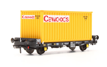 Pre-Owned ACC2062-CWD-C Set of 3 PFA Container Flat Wagons with Cawoods Coal Containers