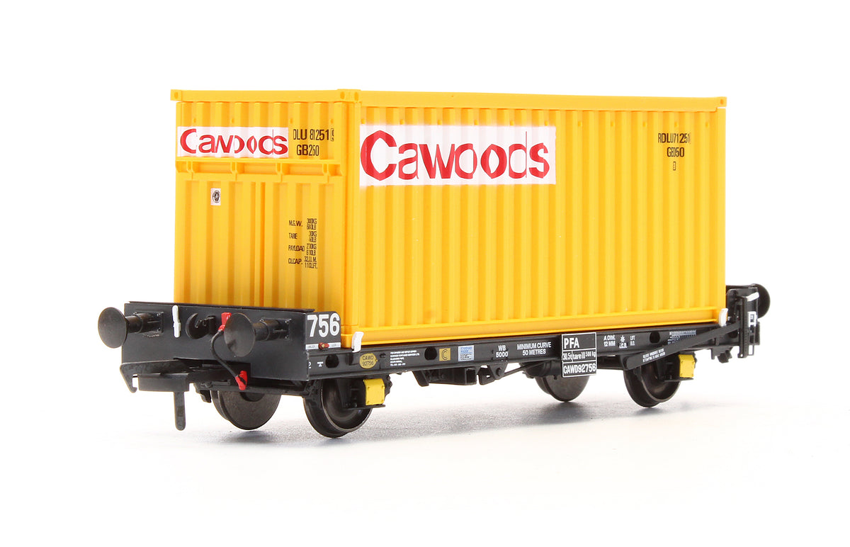 Pre-Owned ACC2062-CWD-C Set of 3 PFA Container Flat Wagons with Cawoods Coal Containers