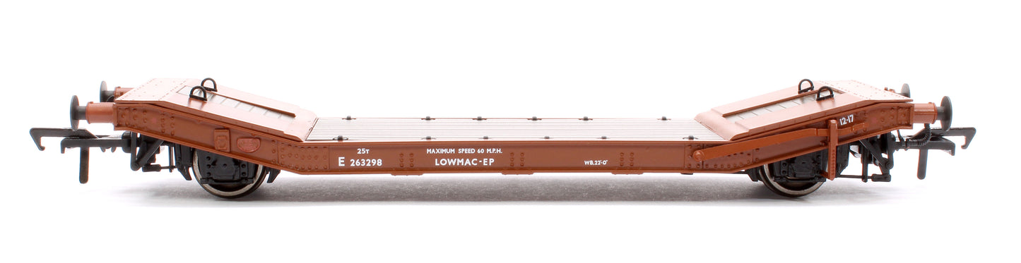 LNER / LMS 25T Machine Wagons LOWMAC 'EP' No.E263298 - BR Bauxite with Load
