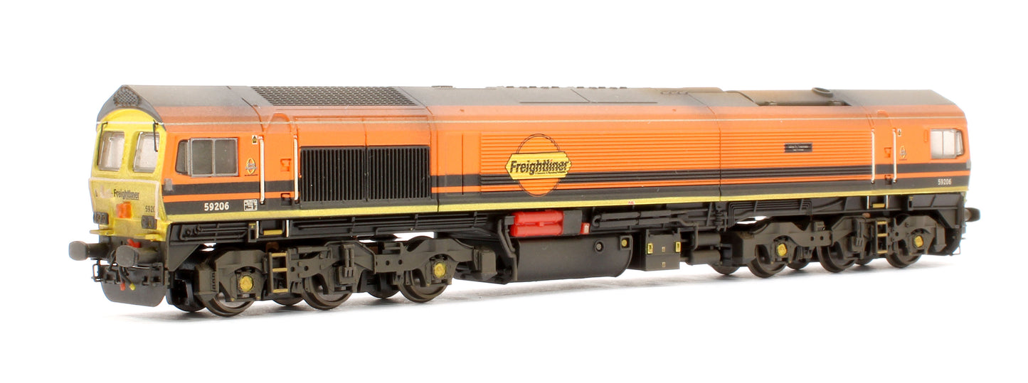 Custom Weathered Class 59 206 'John F Yeoman' G&W Freightliner Diesel Locomotive