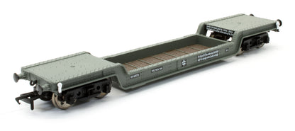Pre-Owned 45 Ton Bogie Well Wagon BR Grey - With Load