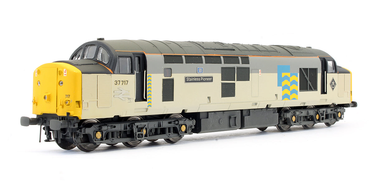 Pre-Owned Petroleum Sector Class 37717 'Stainless Pioneer' Diesel Locomotive - Repainted, Renumbered, Named & Weathered.