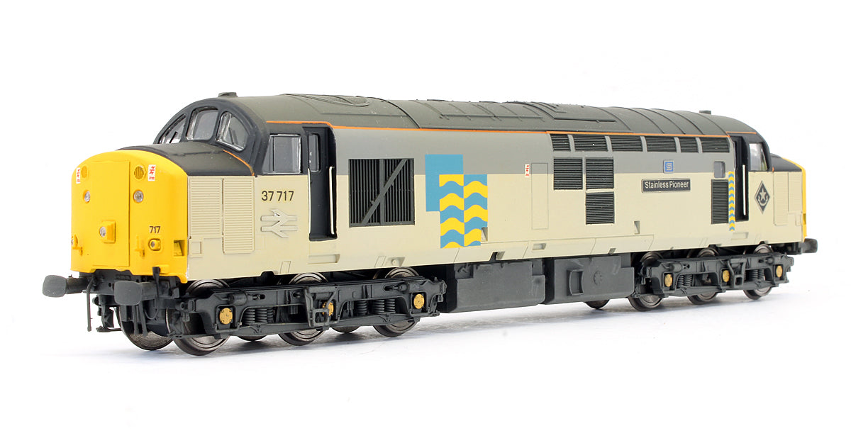 Pre-Owned Petroleum Sector Class 37717 'Stainless Pioneer' Diesel Locomotive - Repainted, Renumbered, Named & Weathered.