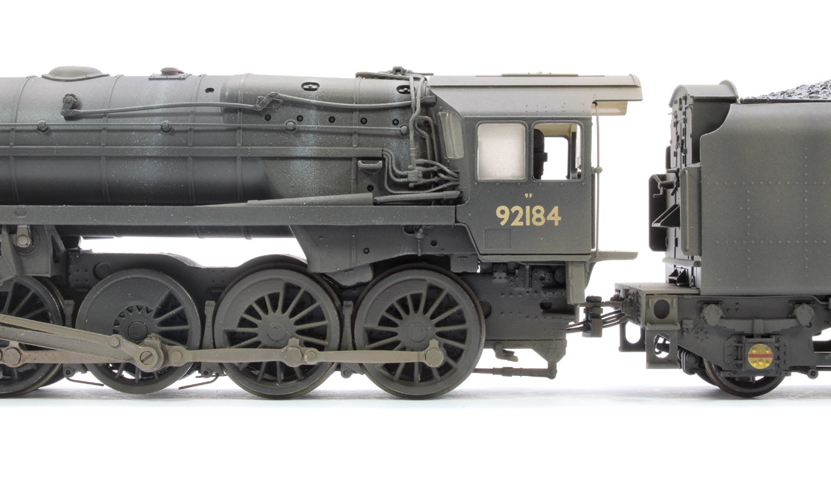 Custom Weathered BR Standard 9F with BR1F Tender 92184 BR Black (Late Crest)