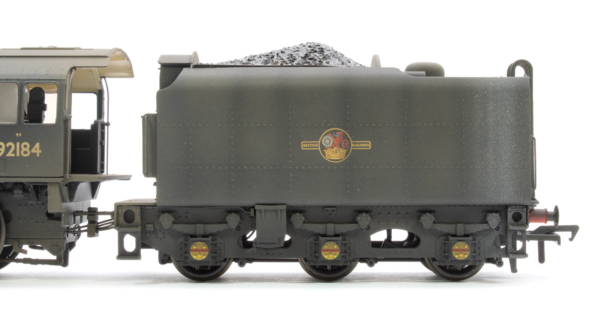 Custom Weathered BR Standard 9F with BR1F Tender 92184 BR Black (Late Crest)