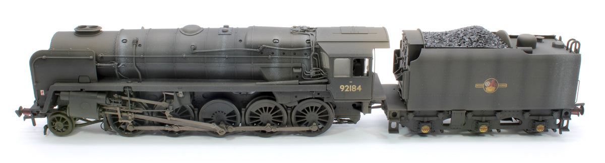 Custom Weathered BR Standard 9F with BR1F Tender 92184 BR Black (Late Crest)