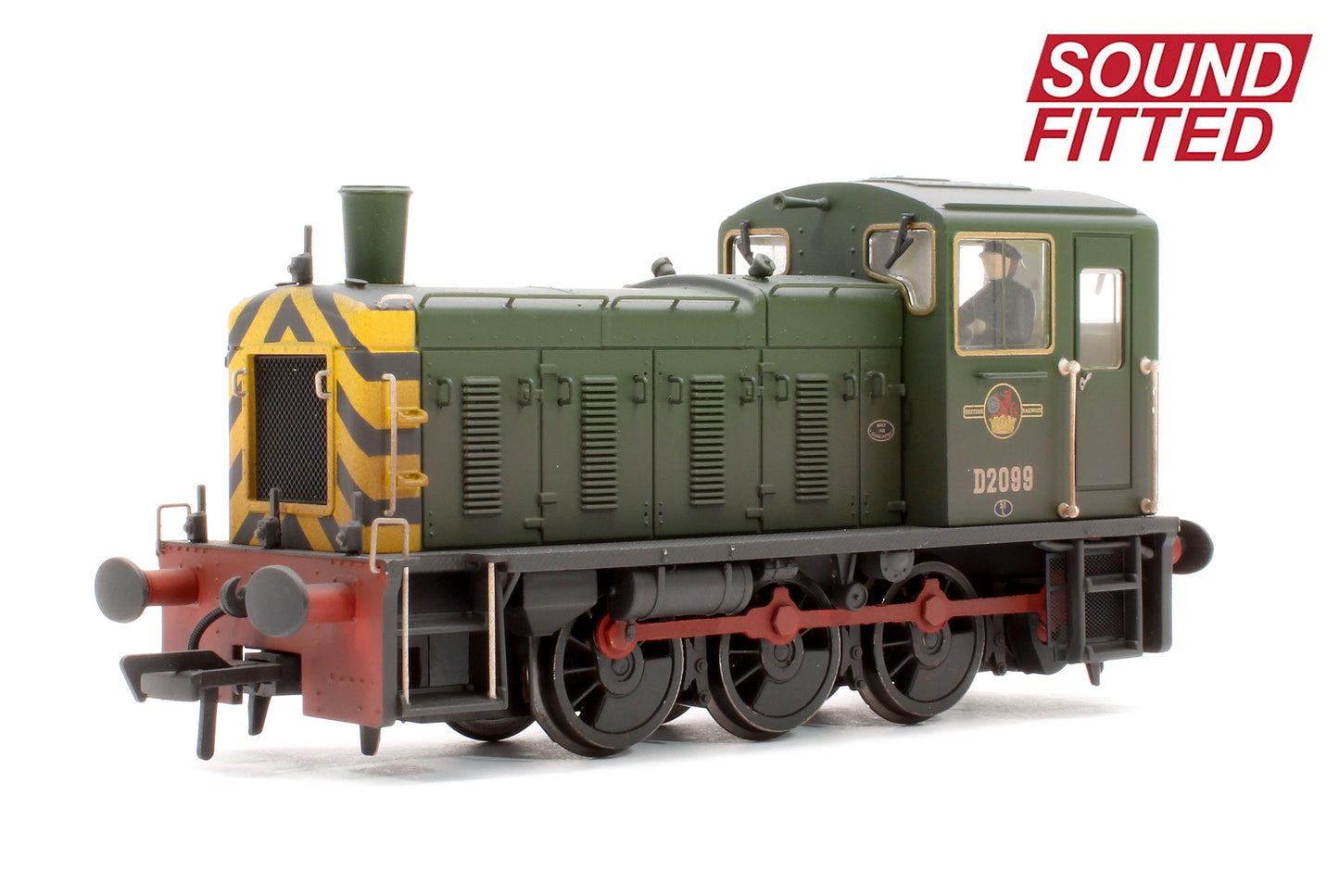 Class 03 D2099 BR Green (Wasp Stripes) Diesel Locomotive - DCC Sound & Weathered