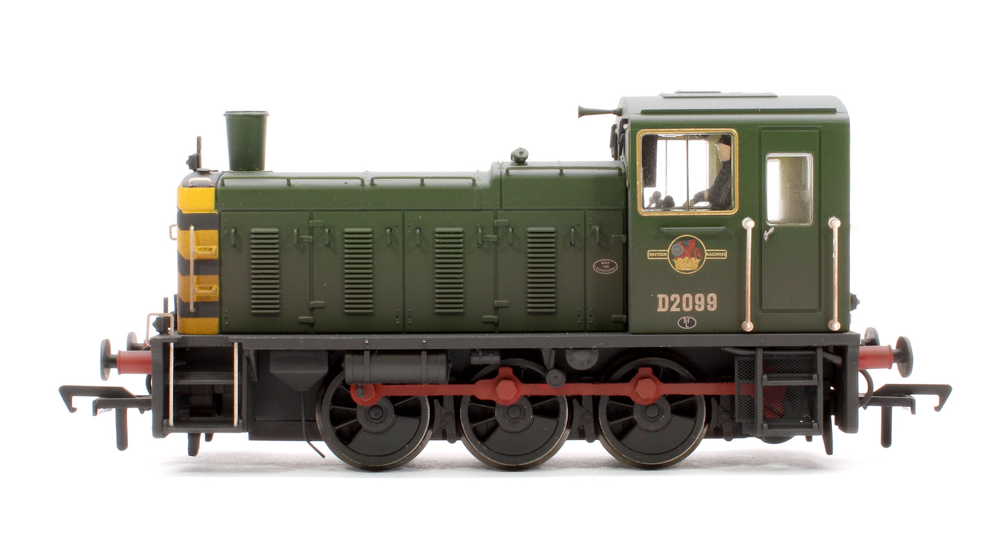 Class 03 D2099 BR Green (Wasp Stripes) Diesel Locomotive - DCC Sound & Weathered