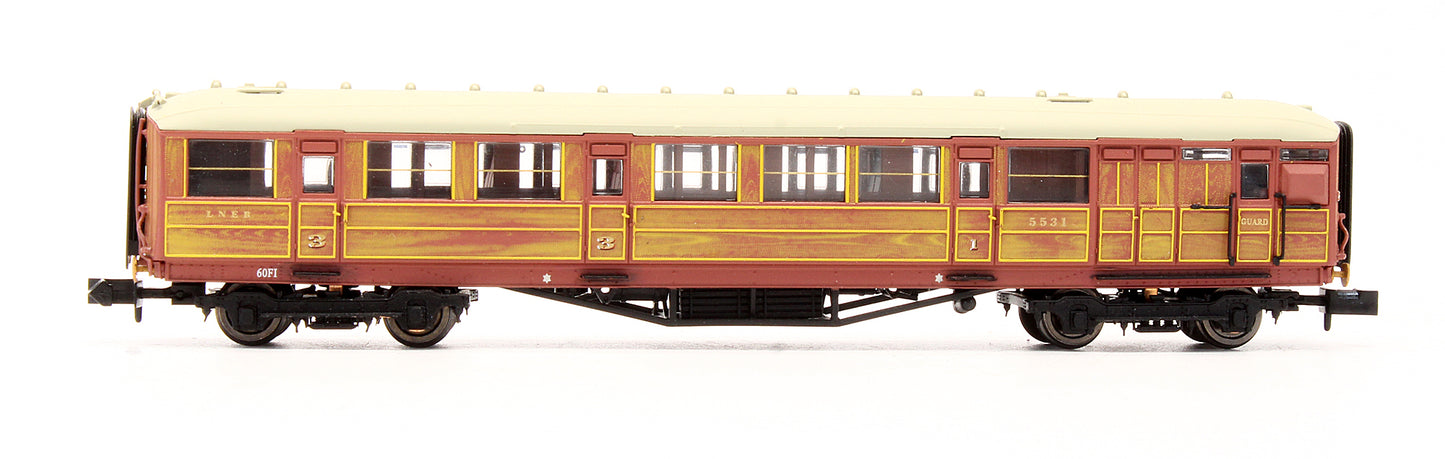 Pre-Owned 2P-011-209 Gresley LNER Teak Brake Composite Coach '5531'