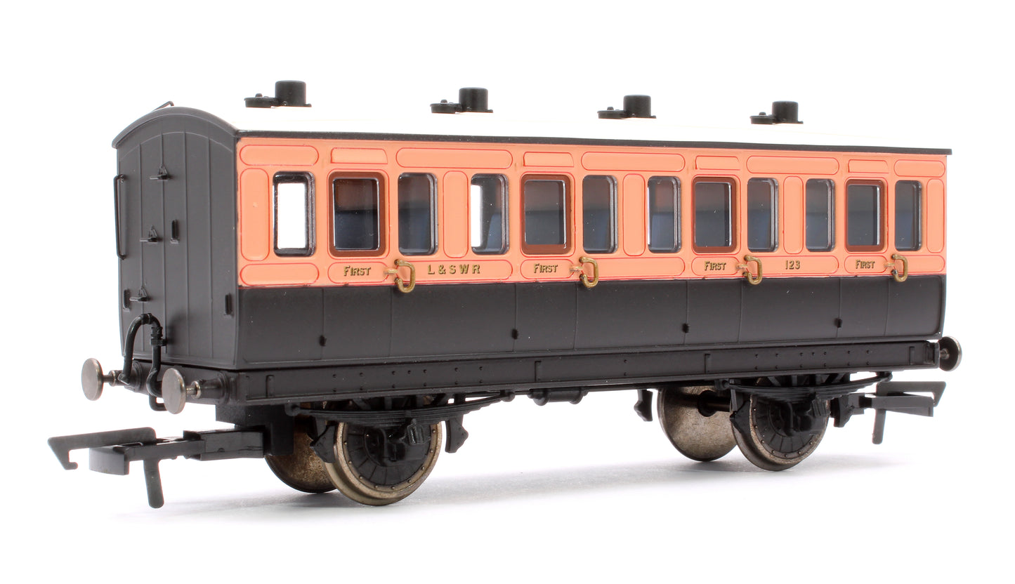 Pre-Owned 4 Wheel Coach 1st Class LSWR Brown No.123