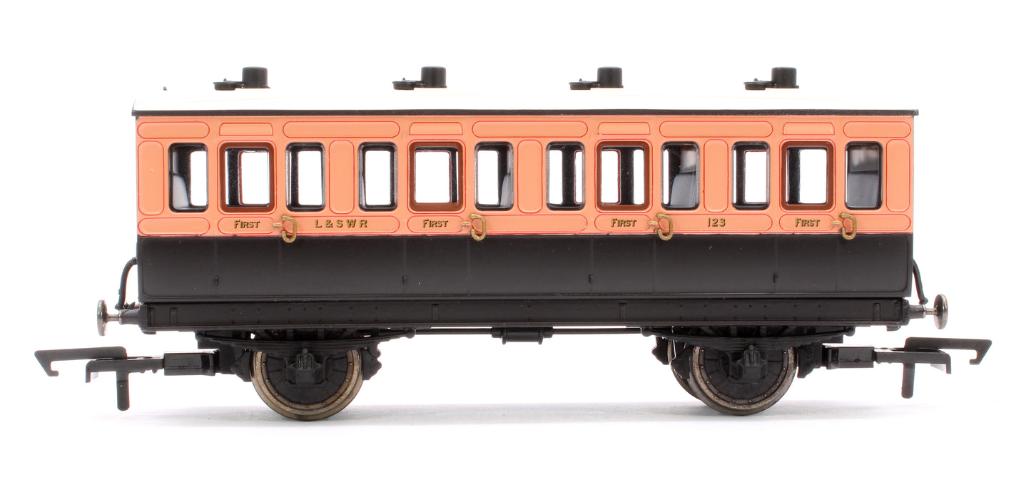 Pre-Owned 4 Wheel Coach 1st Class LSWR Brown No.123