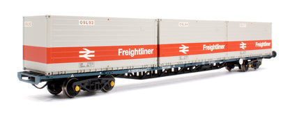 Pre-Owned 38-625A BR FGA Outer Flats 2-Pack BR Blue No.B601180 & B601202 & 5 x Type L/N Freightliner Containers