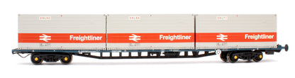 Pre-Owned 38-625A BR FGA Outer Flats 2-Pack BR Blue No.B601180 & B601202 & 5 x Type L/N Freightliner Containers