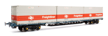 Pre-Owned 38-625A BR FGA Outer Flats 2-Pack BR Blue No.B601180 & B601202 & 5 x Type L/N Freightliner Containers