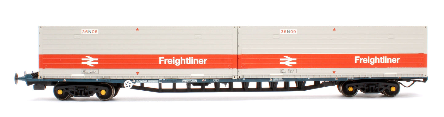 Pre-Owned 38-625A BR FGA Outer Flats 2-Pack BR Blue No.B601180 & B601202 & 5 x Type L/N Freightliner Containers