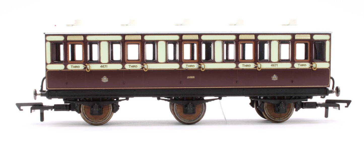 Pre-Owned 6 Wheel Coach 3rd Class LNWR 4671 with Fitted Lights