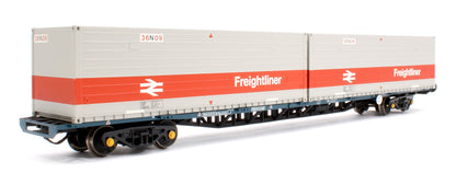 Pre-Owned 38-625A BR FGA Outer Flats 2-Pack BR Blue No.B601180 & B601202 & 5 x Type L/N Freightliner Containers