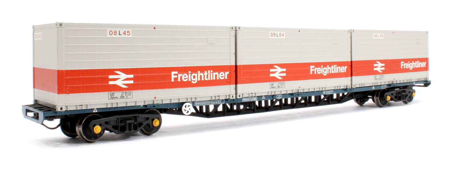 BR FFA Inner Flat BR Blue No.B602231 3 x Type L Freightliner Containers