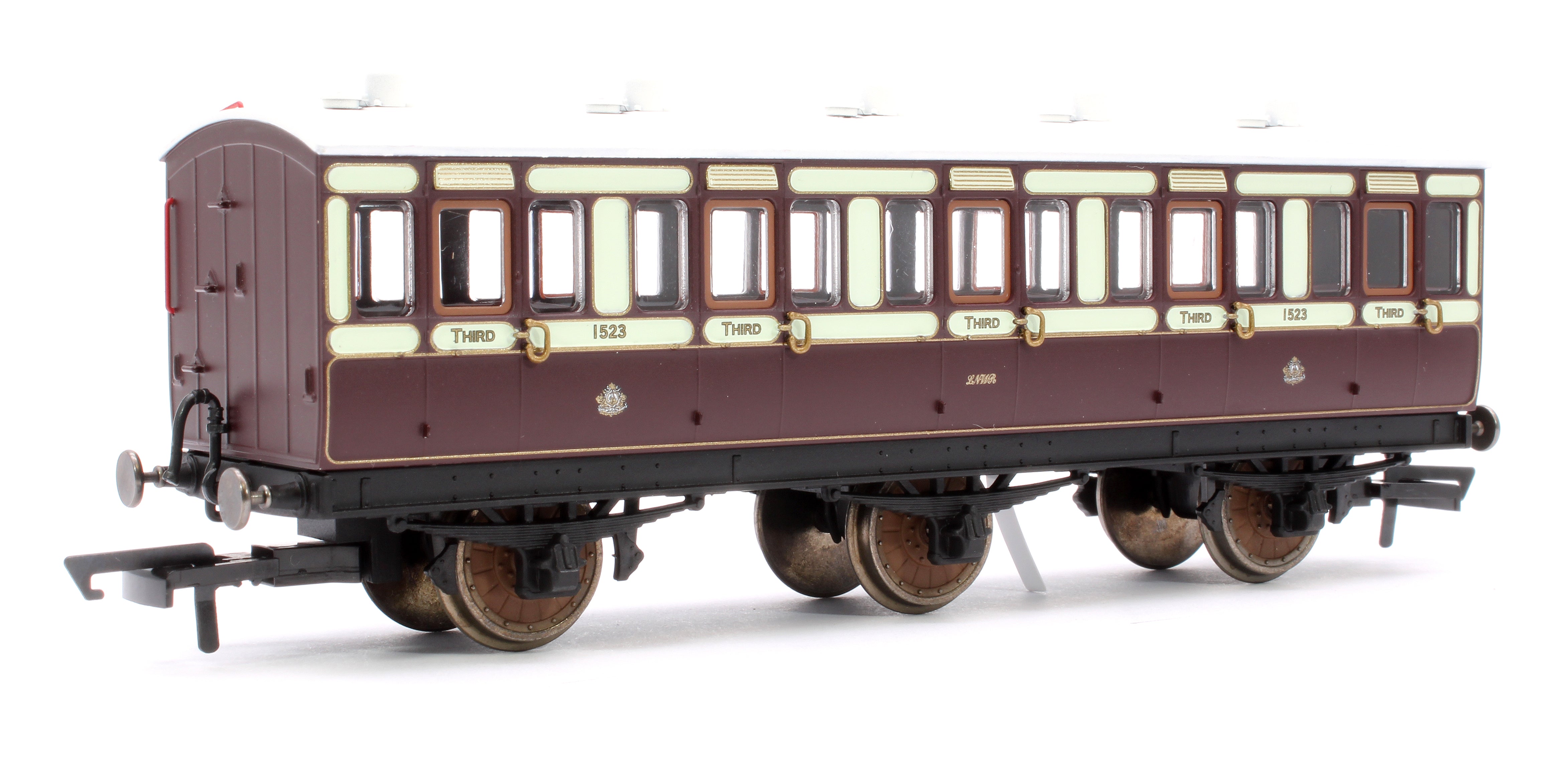 Hornby PreOwned 6 Wheel Coach 3rd Class LNWR 1523 with Fitted Lights