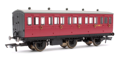 6 Wheel Coach 3rd Class BR Crimson No.E31085 with Fitted Lights