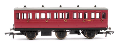 6 Wheel Coach 3rd Class BR Crimson No.E31085 with Fitted Lights