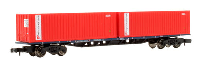 Pre-Owned 374-452 63Ft Bogie Wagon With Two 30Ft Containers 'Freightliner'