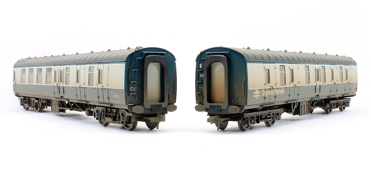 Pre-Owned BR MK1 Twin Pack BG express Parcels & BSK Blue & Grey - Weathered - Exclusive Edition