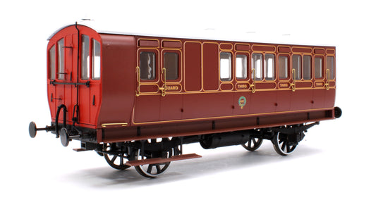 Stroudley 4 Wheel Gas Lit Brake 3rd Lined Brown 892 (Light Bar Fitted) - DCC Fitted