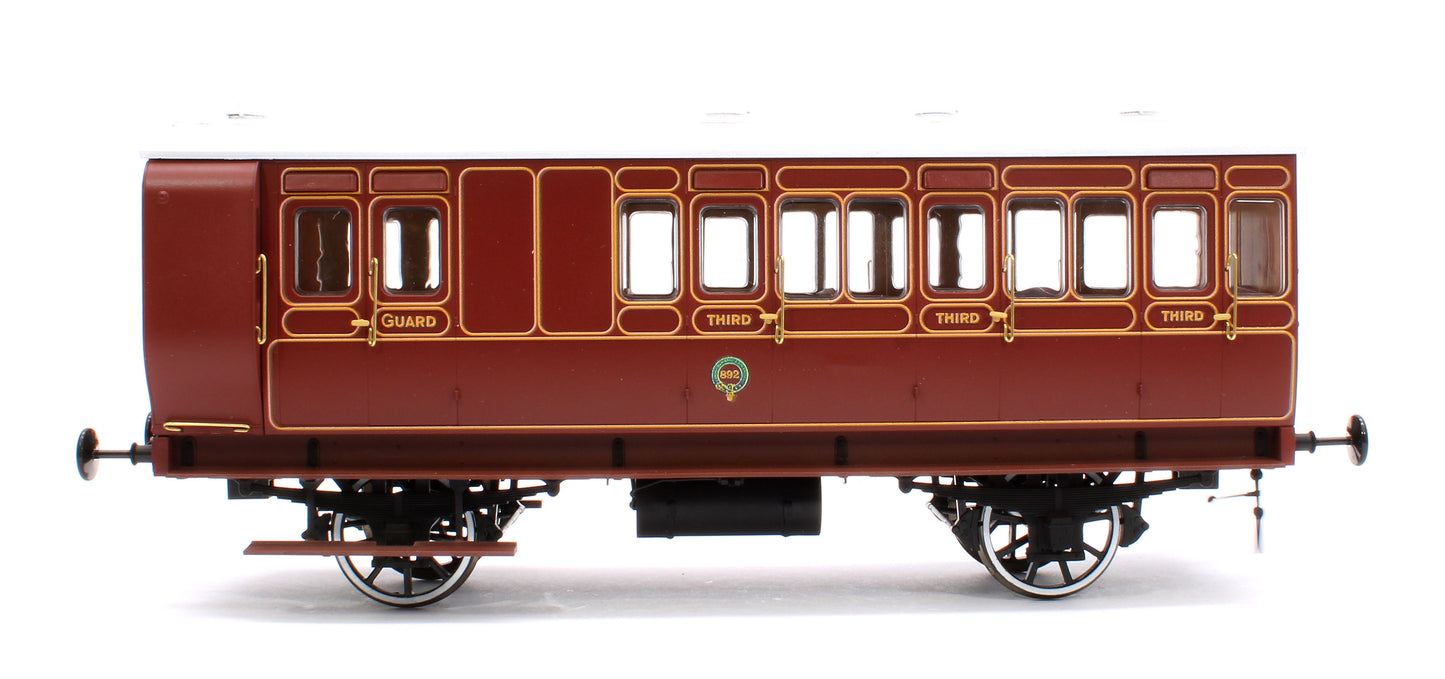 Stroudley 4 Wheel Gas Lit Brake 3rd Lined Brown 892