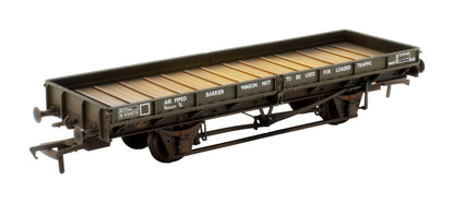 Pre-Owned 38-853Z 22 Ton Barrier Plate Wagon BR Olive Green (Exclusive Edition) - Custom Weathered