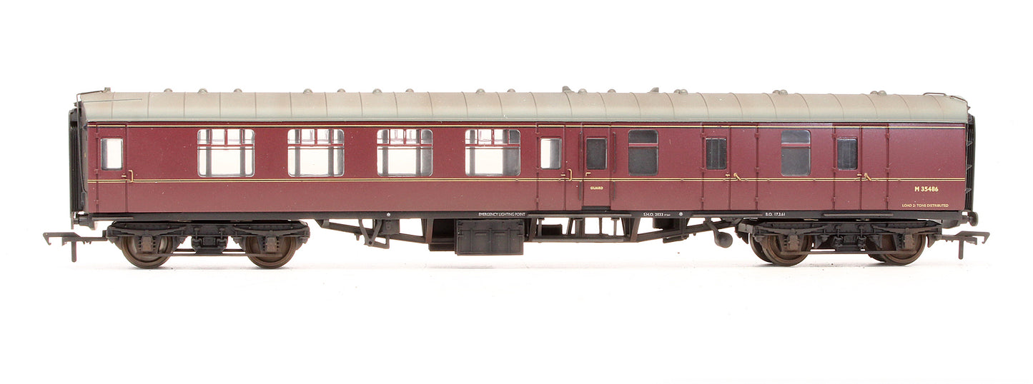 Pre-Owned 39-076C BR Maroon MK1 Brake Corridor BSK Coach 'M35486' - Custom Weathered