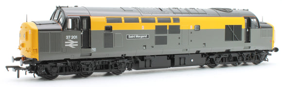 Class 37/0 Centre Headcode 37201 'St. Margaret' BR Eng. Grey & Yellow Diesel Locomotive