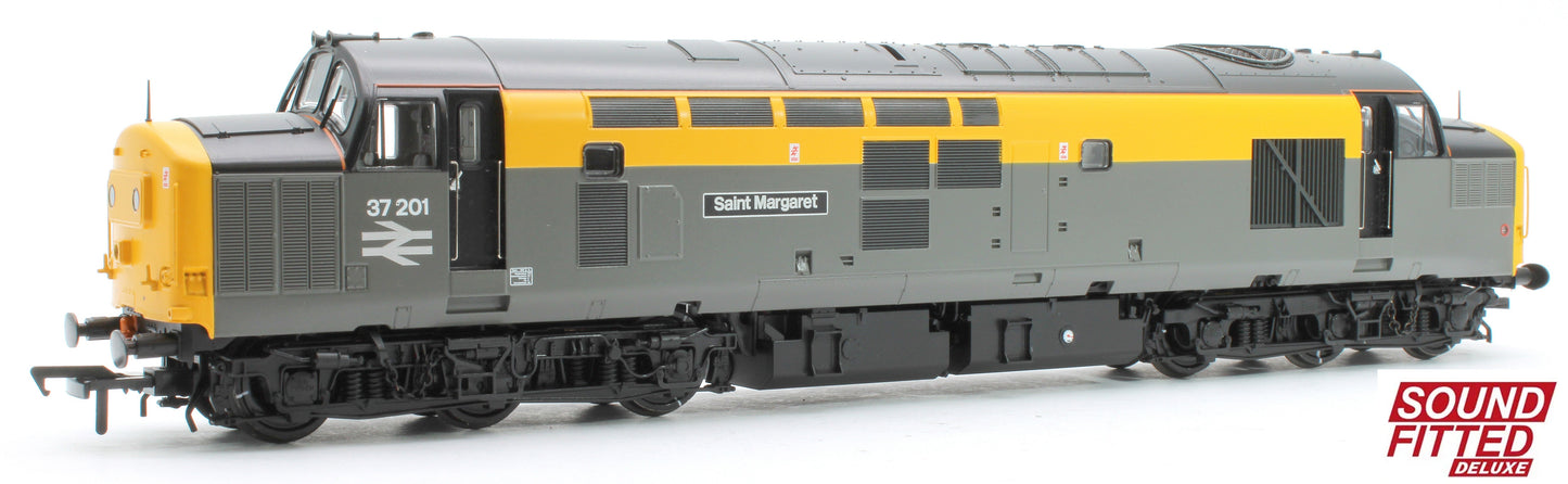 Pre-Owned Class 37/0 Centre Headcode 37201 'St. Margaret' BR Eng. Grey & Yellow Diesel Locomotive - Deluxe DCC Sound