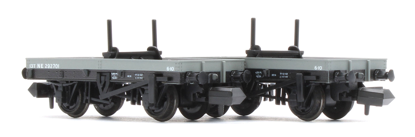 NR1151E 4 Wheel LNER Bolster Wagon Twin Pack