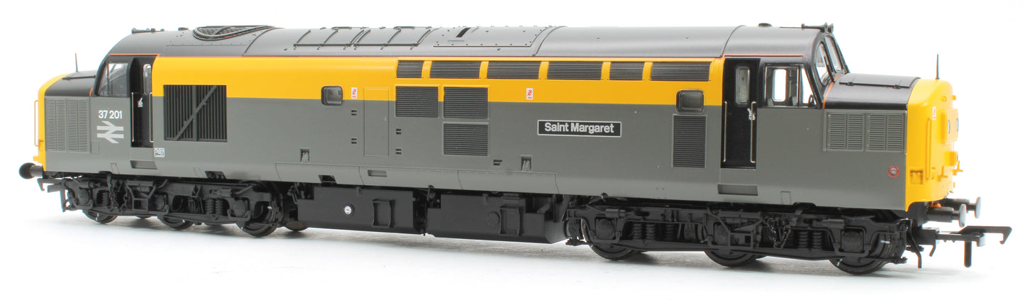 Class 37/0 Centre Headcode 37201 'St. Margaret' BR Eng. Grey & Yellow Diesel Locomotive