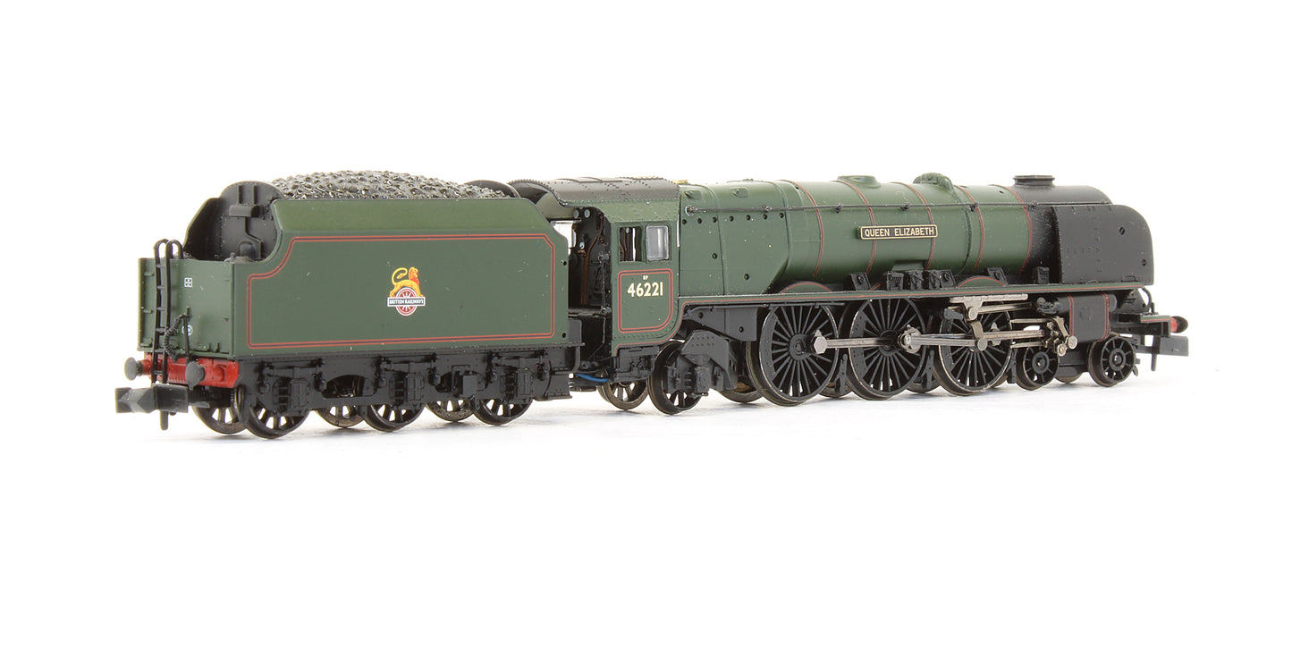 Pre-Owned 372-181A Princess Coronation 46221 'Queen Elizabeth' BR Lined Green Early Crest Steam Locomotive