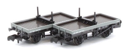 NR1151E 4 Wheel LNER Bolster Wagon Twin Pack