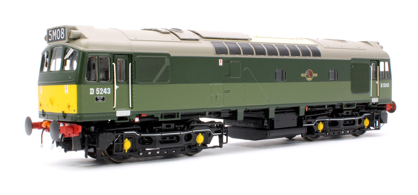 Pre-Owned Class 25 BR two-tone green Small Yellow Panels D5243 Diesel Locomotive