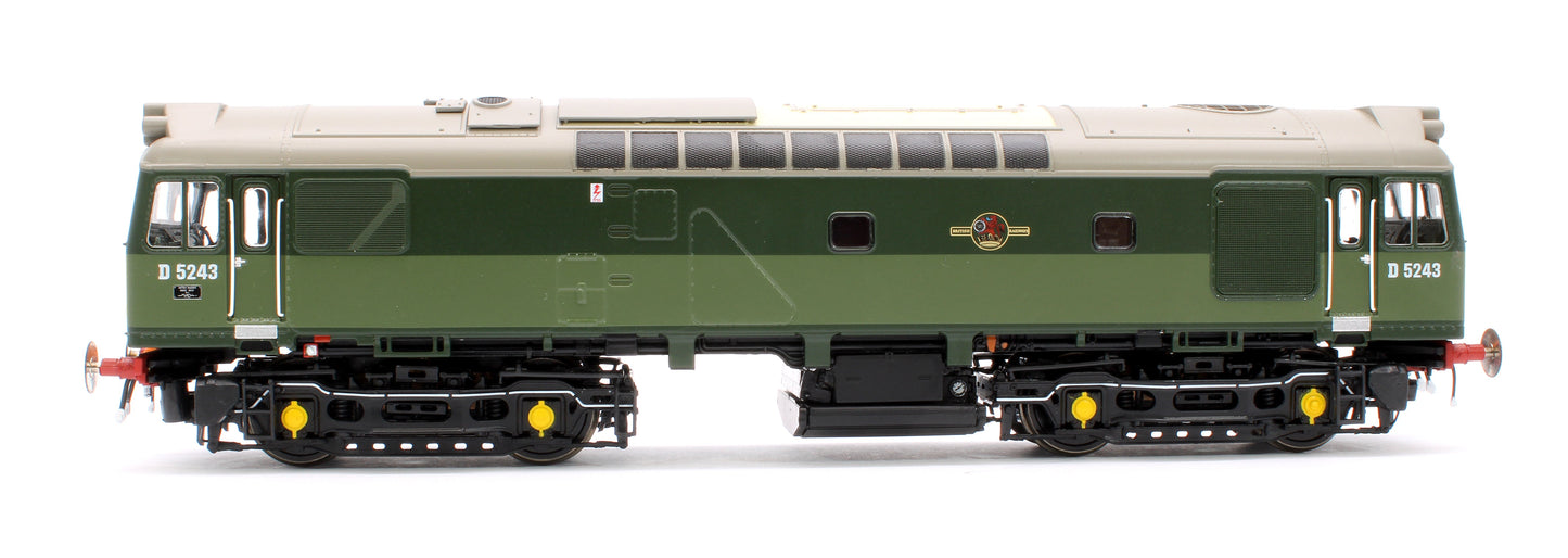 Pre-Owned Class 25 BR two-tone green Small Yellow Panels D5243 Diesel Locomotive